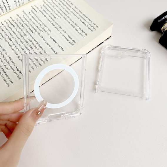 Case for Samsung Galaxy Z Flip7 FE / Z Flip6, Dropproof MagSafe, transparent