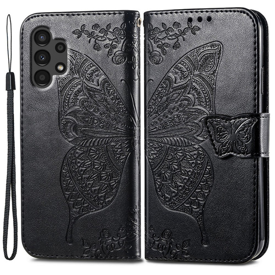 Flip case for Samsung Galaxy A13 4G, Butterfly, black