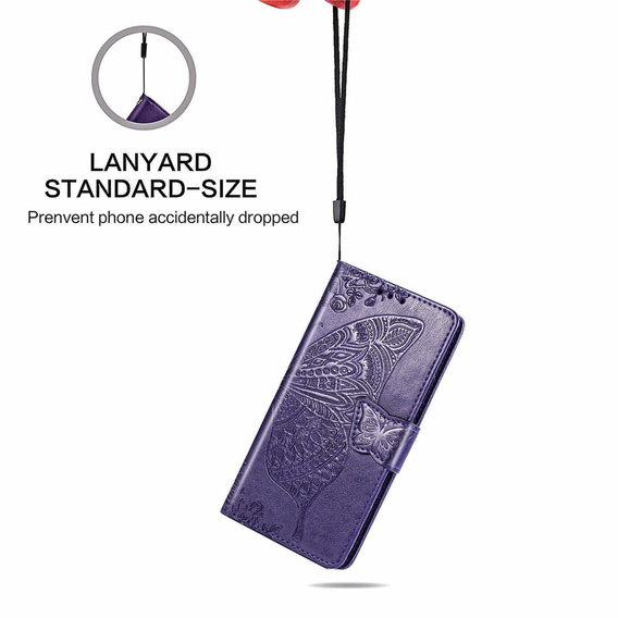 Flip case for Motorola Moto G32, Butterfly, purple