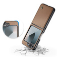 Case for Samsung Galaxy Z Flip7 FE / Z Flip6, CASEME Litchi Leather, brown