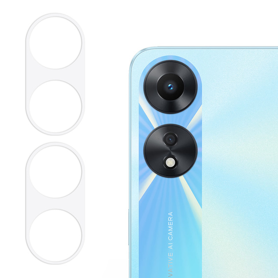 2x ERBORD tempered glass for camera to Oppo A78 5G, transparent