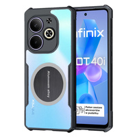 Case for Infinix Hot 40i, with magnetic sheet, transparent / black