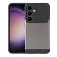 Case for Samsung Galaxy S24, ERBORD CamProtect Slide Camera, gray gunmetal