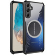 Case for Samsung Galaxy M35, with magnetic sheet, transparent / black