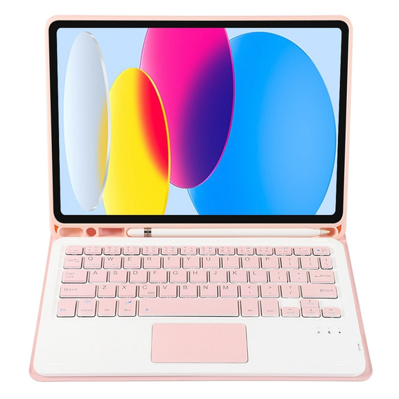 Case + keyboard iPad 10.9 2022 10 Gen, TouchPad Pen Slot, pink rose gold