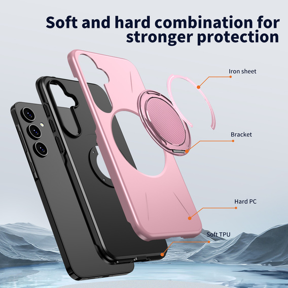MagSafe case with stand for Samsung Galaxy A57 5G, pink
