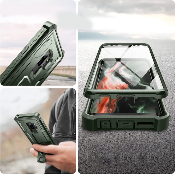 Armored case for Samsung Galaxy S9 Plus, Dexnor Full Body, green