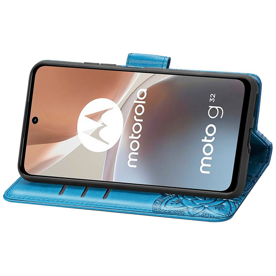 Flip case for Motorola Moto G32, Butterfly, blue