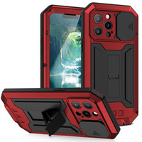 Case for iPhone 13 Pro, R-JUST CamShield Slide, armoured, red / black