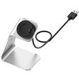 Aluminum USB Docking Station for Garmin Fenix 7/7S/7X/6/6X/6S, Silver