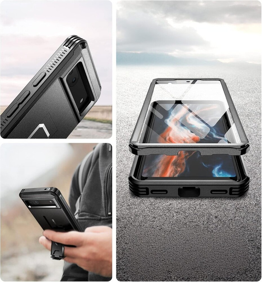 Armored case for Google Pixel 6a, Dexnor Full Body, black