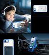 Magnetic Case for iPhone 16E, MagSafe, blue + 9H tempered glass