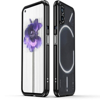 Case for Nothing Phone 2a, Armor Bumper, with lens cover, black / silver