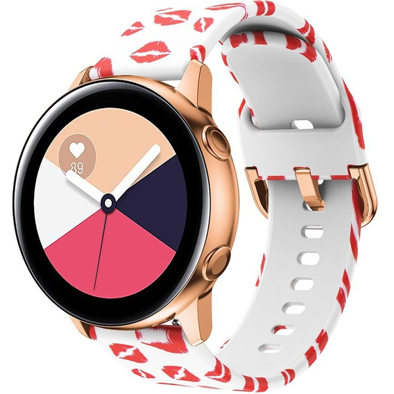 Silicone Strap for Samsung Galaxy Watch Active 20mm, Red Lips