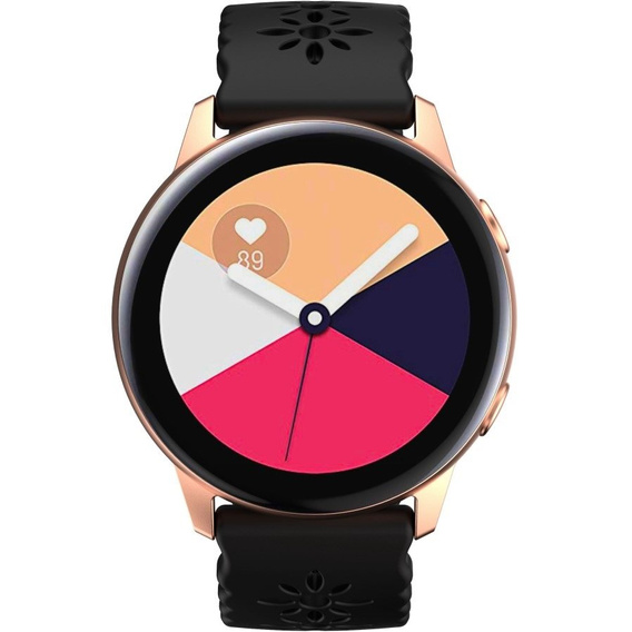 Silicone strap for 22mm Soft Hollowed-out, Black