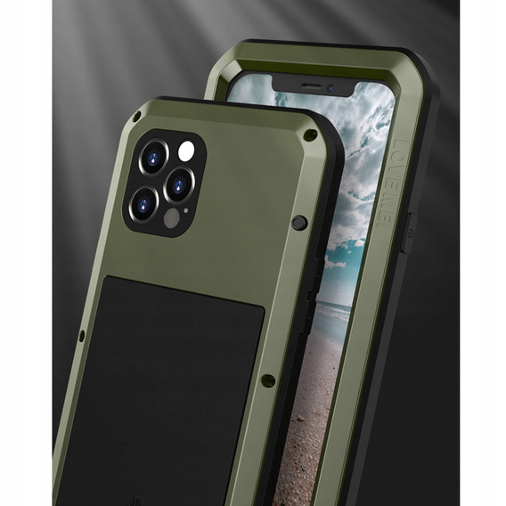 Love Mei Case for iPhone 12 Pro, armored with glass, green