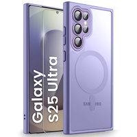 Case for Samsung Galaxy S25 Ultra, for MagSafe, ERBORD Matt Case, purple + Screen Glass