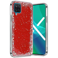 Case for Samsung Galaxy A12 / M12 / A12 2021, Glittery, red