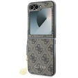 GUESS Case for Samsung Galaxy Z Flip7 FE / Z Flip6, 4G Charms Collection Hardcase, brown