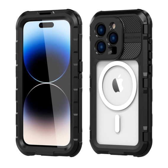 IP68 Waterproof Case for iPhone 14 Pro Max, SHELLBOX MagSafe, black