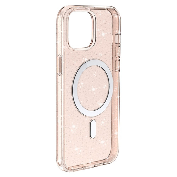 Case for iPhone 14 Plus, Glittery, for MagSafe, gold