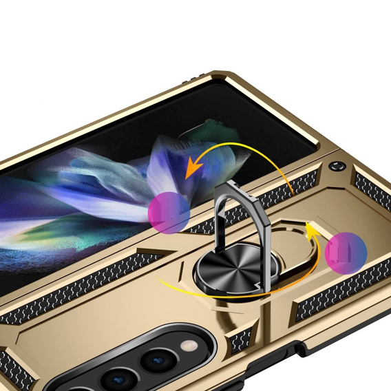 Armor Case for Samsung Galaxy Z Fold 4 5G, Nox Case Ring, gold
