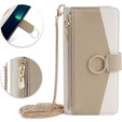 Flip case for Samsung Galaxy A53 5G, Wallet Zipper Pocket, with mirror, white