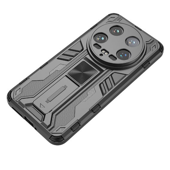 Case for Xiaomi 14 Ultra, Military kickstand, black