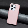 Flip case for Xiaomi Redmi 12 4G, Wallet Litchi Magnet, pink rose gold