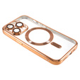 Case for iPhone 14 Pro, Electro MagSafe, gold + Screen Glass