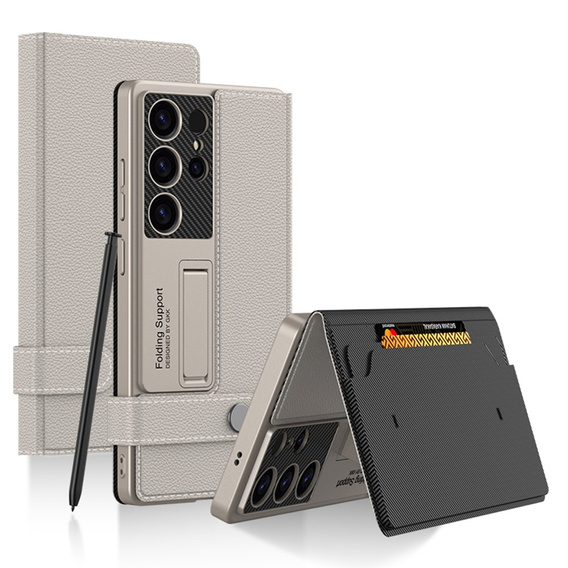Flip case for Samsung Galaxy S25 Ultra, GKK Card Slot Wallet, titanium grey