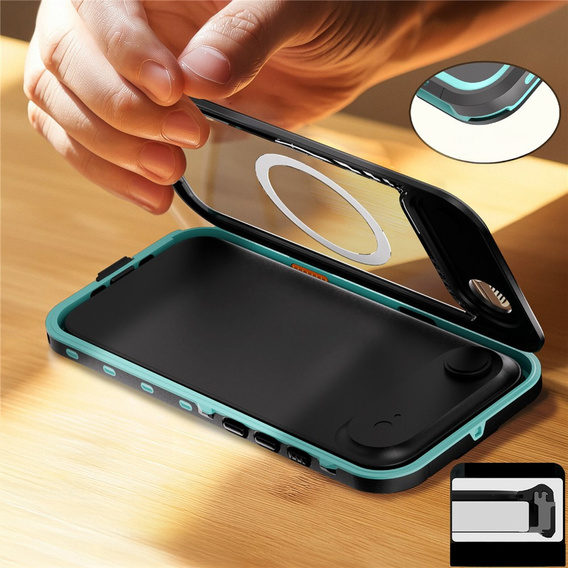Case for iPhone Air, Waterproof IP68, SHELLBOX MagSafe, blue