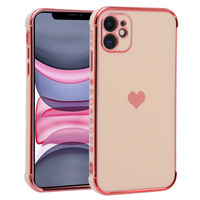 Case for Apple iPhone 11, Electro heart, pink rose gold