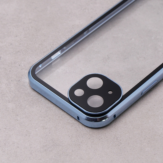 Case for iPhone 13, Magnetic Dual Glass, blue