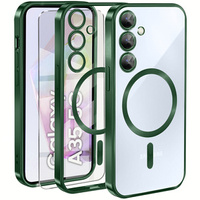 Case for Samsung Galaxy A35 5G, Electro MagSafe, green + Screen Glass