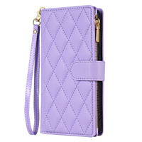 Flip case for Samsung Galaxy A56 5G, Rhombus Crossbody Leather, purple