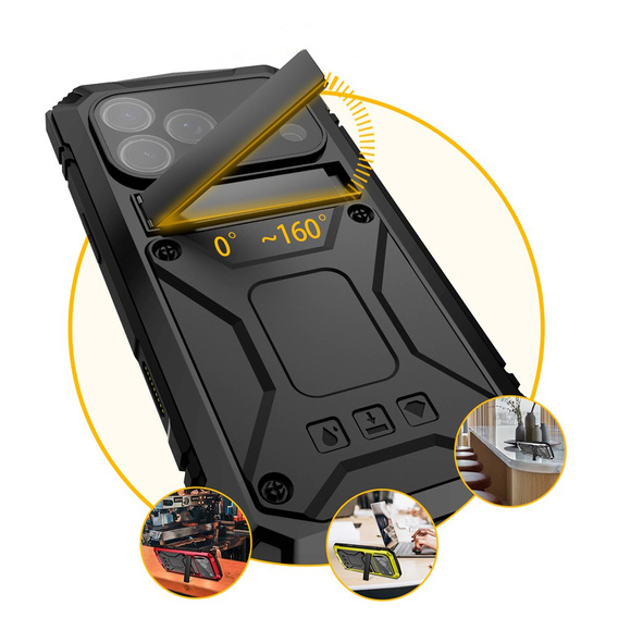 R-JUST case with stand and built-in glass for iPhone 17 Pro Max