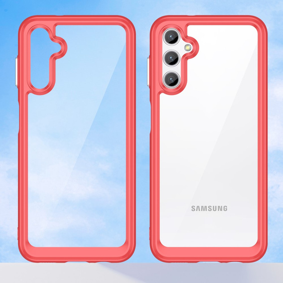 Case for Samsung Galaxy A14 4G/5G, Fusion Hybrid, transparent / red