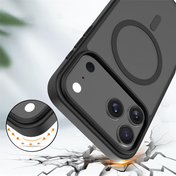 Matt Case for iPhone 17 Pro, for MagSafe, translucent black