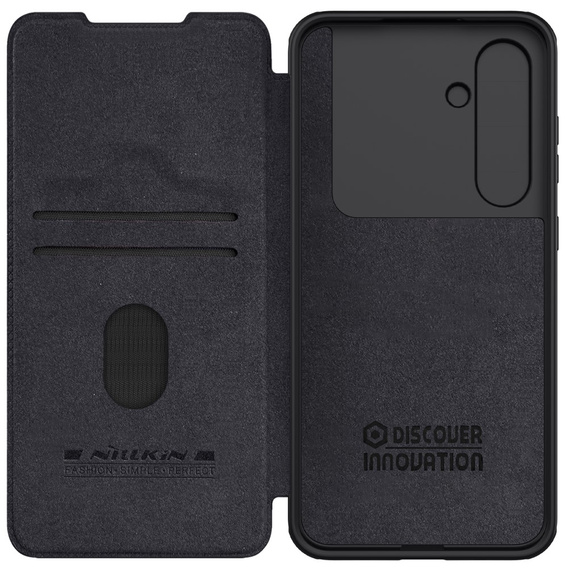 NILLKIN flip case for Samsung Galaxy S24 FE, CamShield Qin Pro, leather, black