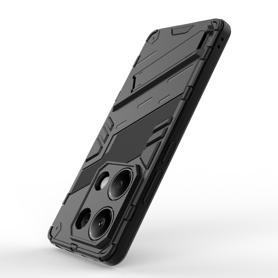 Case for Xiaomi Redmi Note 13 Pro 4G / Xiaomi Redmi Note 14S / Xiaomi Poco M6 Pro 4G, Military kickstand, black