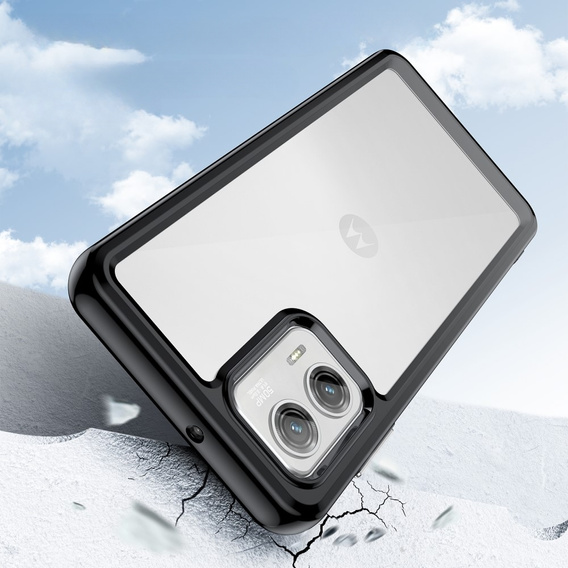 Case for Motorola Moto G73 5G, Fusion Hybrid, transparent / black