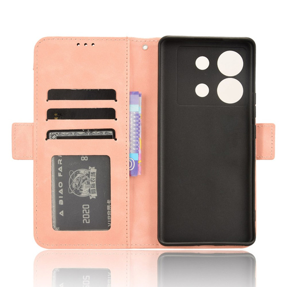 Flip case for Infinix Zero 30 5G, Card Slot, pink