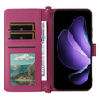 Crossbody Leather Wallet flip case for Oppo Reno 13 5G, maroon