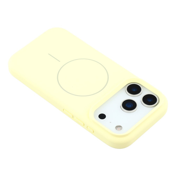 Silicone sleeve for iPhone 17 Pro, for MagSafe, anti-shock, yellow