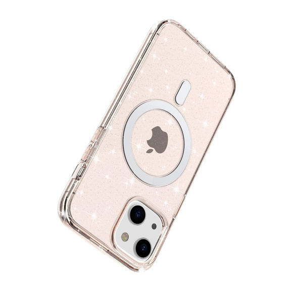 Case for iPhone 14 Plus, Glittery, for MagSafe, gold
