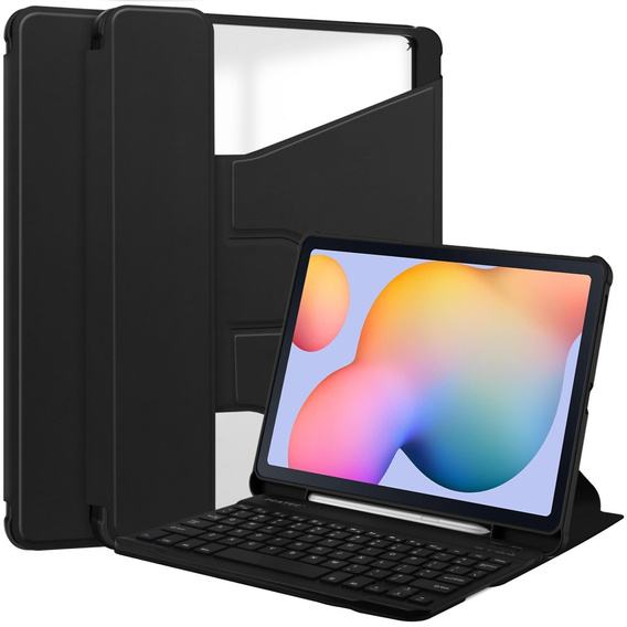 Keyboard case for Samsung Galaxy Tab S6 Lite 2024 / 2022 / 2020, Rotary 360° Leather, black