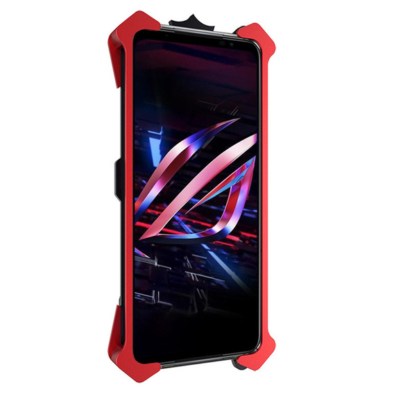 Armored case for Asus ROG Phone 6 5G, Aluminum Alloy, black / red