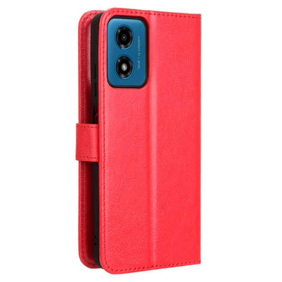 Flip case for Motorola Moto G24 / G24 Power / G04, Crazy Horse Wallet, red