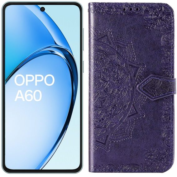 Flip case for Oppo A60, Mandala, purple